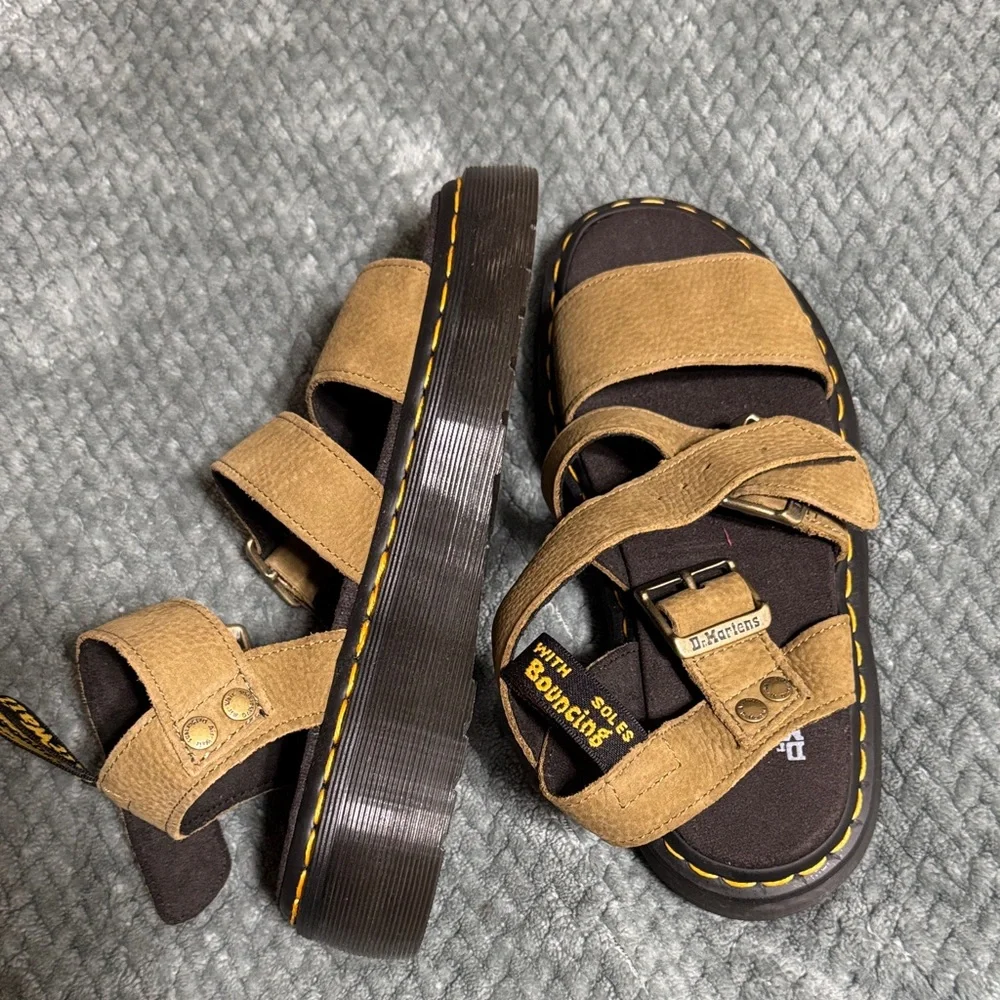 Dr. Martens Brown Suede Strappy Sandals - Picture 4 of 4